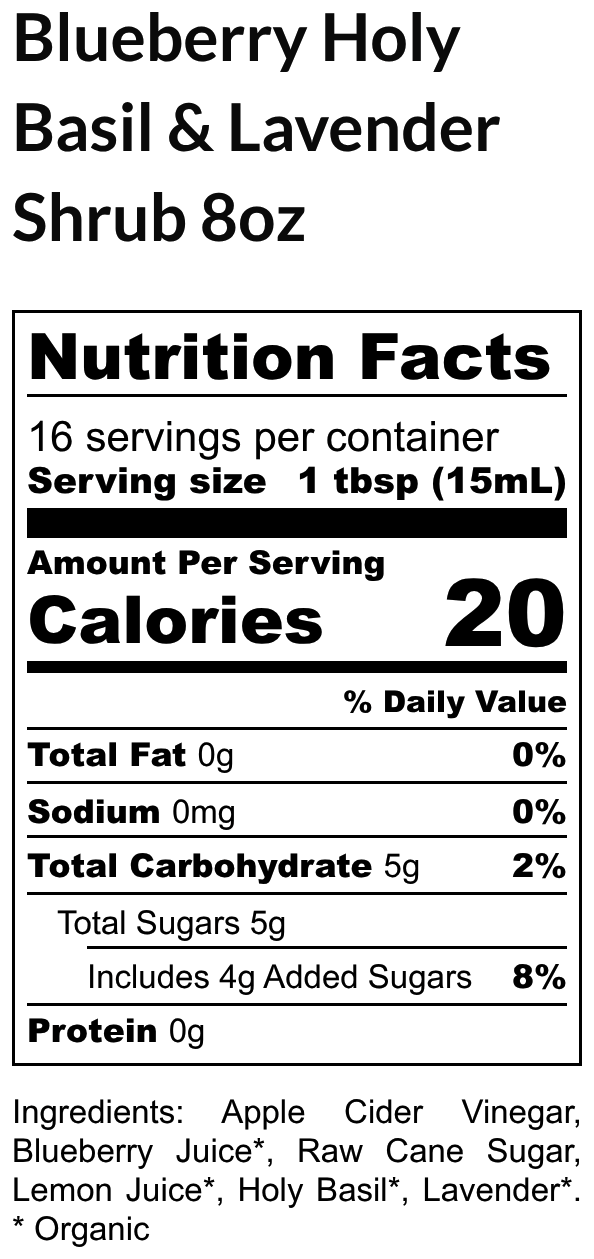 Blueberry Holy Basil Lavender Shrub