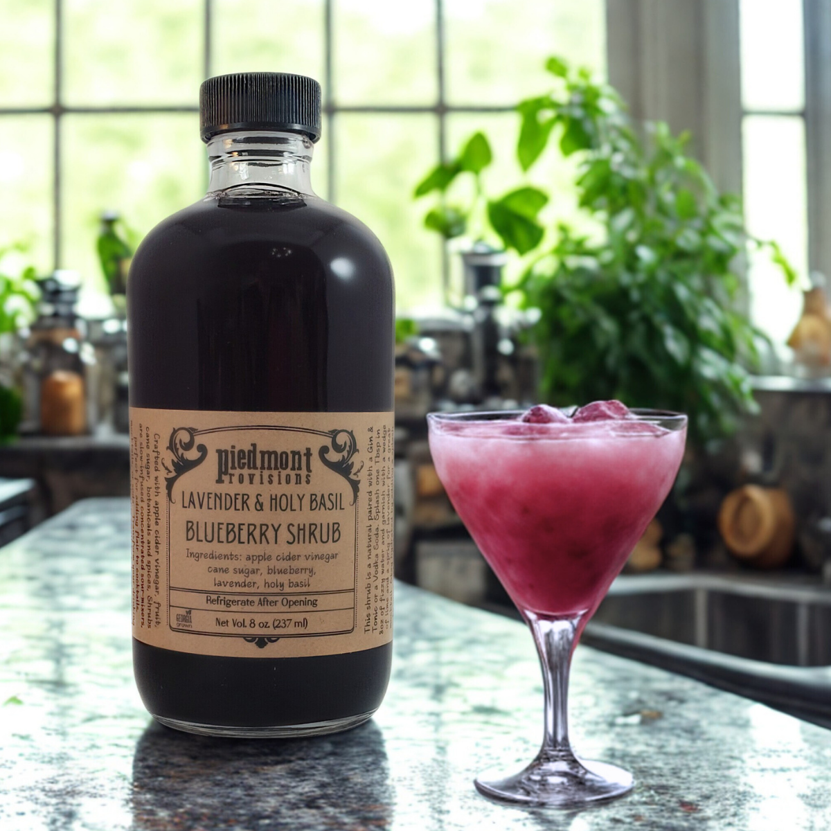 Blueberry Holy Basil Lavender Shrub